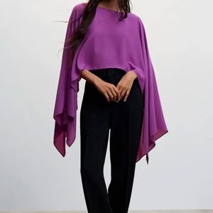 MANGO purple cape top